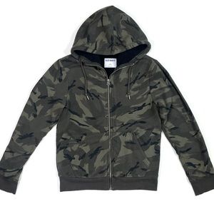 Old Navy Jacket Women’s XS Camouflage Full Zip Sherpa Lined Hoodie Dark Moss